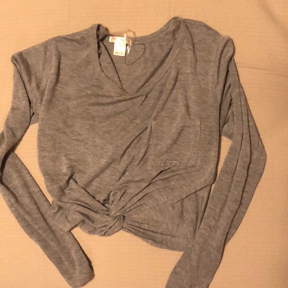Gray crop top